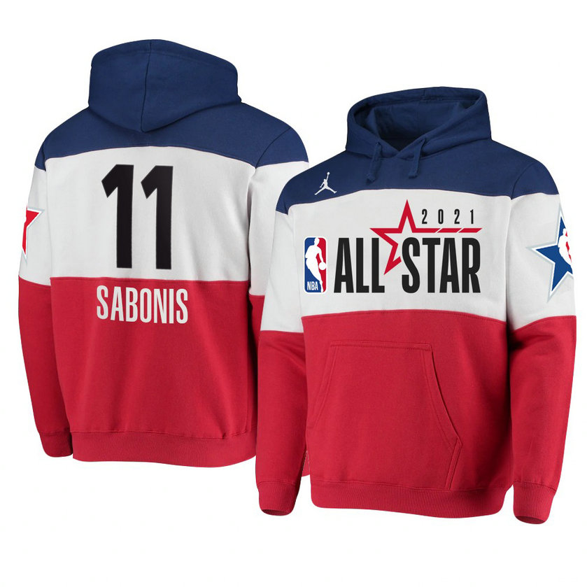 Domantas Sabonis 2021 NBA All-Star Game Official Logo Colorblock Hoodie Royal/Red