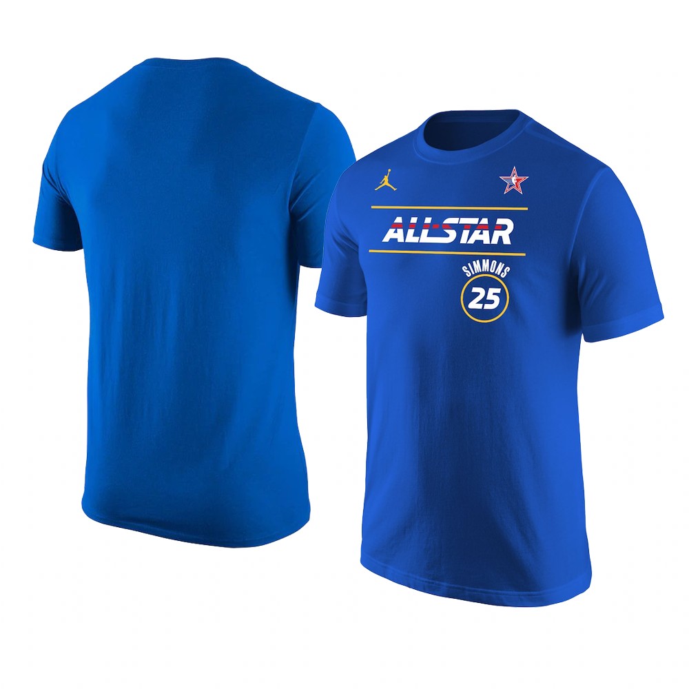 Philadelphia 76ers Ben Simmons 2021 NBA All-Star T-Shirt Royal Philadelphia 76ers Ben Simmons 2021 NBA All-Star T-Shirt Royal