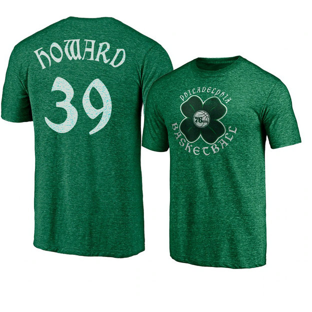Philadelphia 76ers Dwight Howard 2021 St. Paddy's Day Celtic T-Shirt Heather Green
