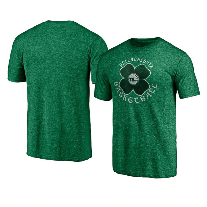 Philadelphia 76ers 2021 St. Patrick's Day Celtic T-Shirt Heather Green