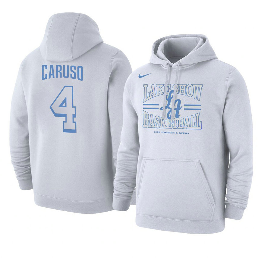 Los Angeles Lakers Alex Caruso 2021 City Edition Story Club Hoodie - White Los Angeles Lakers Alex Caruso 2021 City Edition Story Club Hoodie - White