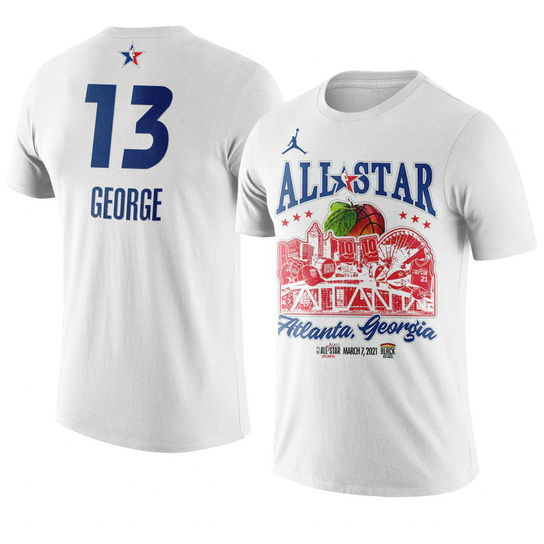 LA Clippers Paul George Support Black Colleges 2021 NBA All-Star Game T-Shirt White