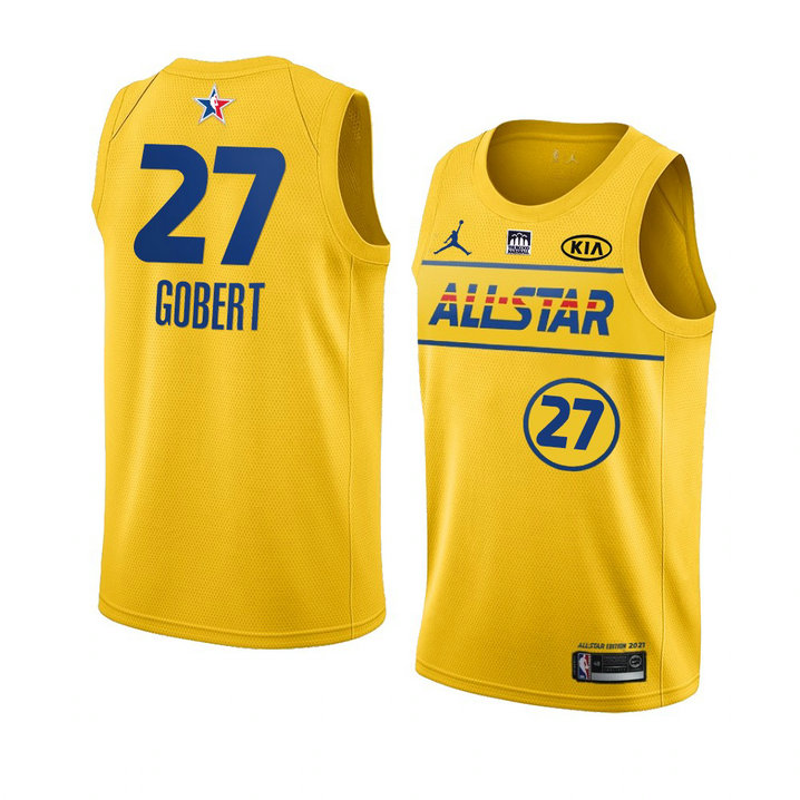 Utah Jazz Rudy Gobert 2021 NBA All-Star Game Western Conference Jersey Gold