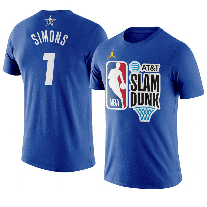 Portland Trail Blazers Anfernee Simons 2021 NBA All-Star Game SLAM-DUNK T-Shirt Royal