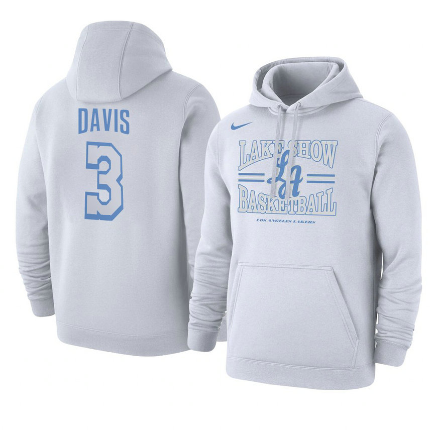 Los Angeles Lakers Anthony Davis 2021 City Edition Story Club Hoodie - White Los Angeles Lakers Anthony Davis 2021 City Edition Story Club Hoodie - White