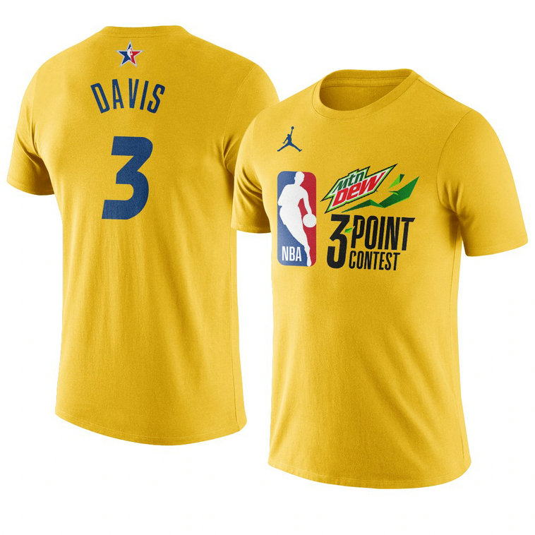 Los Angeles Lakers Anthony Davis 2021 NBA All-Star Game 3point-contest T-Shirt Western Conference Yellow Los Angeles Lakers Anthony Davis 2021 NBA All-Star Game 3point-contest T-Shirt Western Conference Yellow