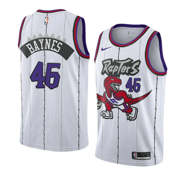 Toronto Raptors Aron Baynes White 2021 Hardwood Classics Jersey