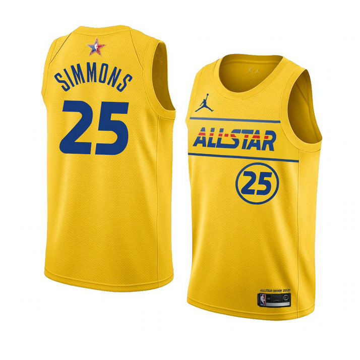 Philadelphia 76ers Ben Simmons 2021 NBA All-Star Game TEAM LEBBRON player jersey Gold
