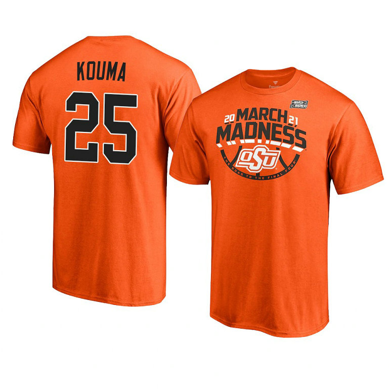 OKLAHOMA STATE COWBOYS Bernard Kouma March Madness T-Shirt 2021 Bound Ticket Orange
