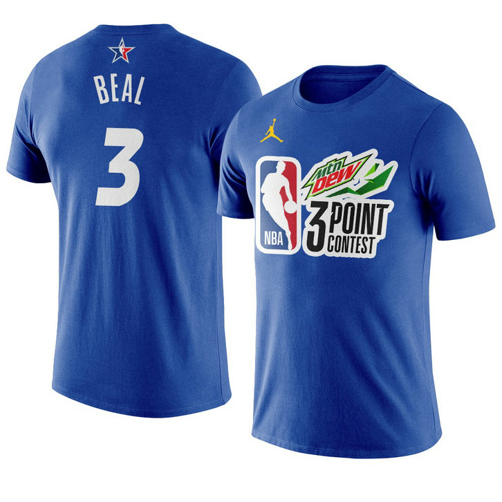 Washington Wizards Bradley Beal 2021 NBA All-Star Game 3point-contest T-Shirt Eastern Conference Royal Washington Wizards Bradley Beal 2021 NBA All-Star Game 3point-contest T-Shirt Eastern Conference Royal