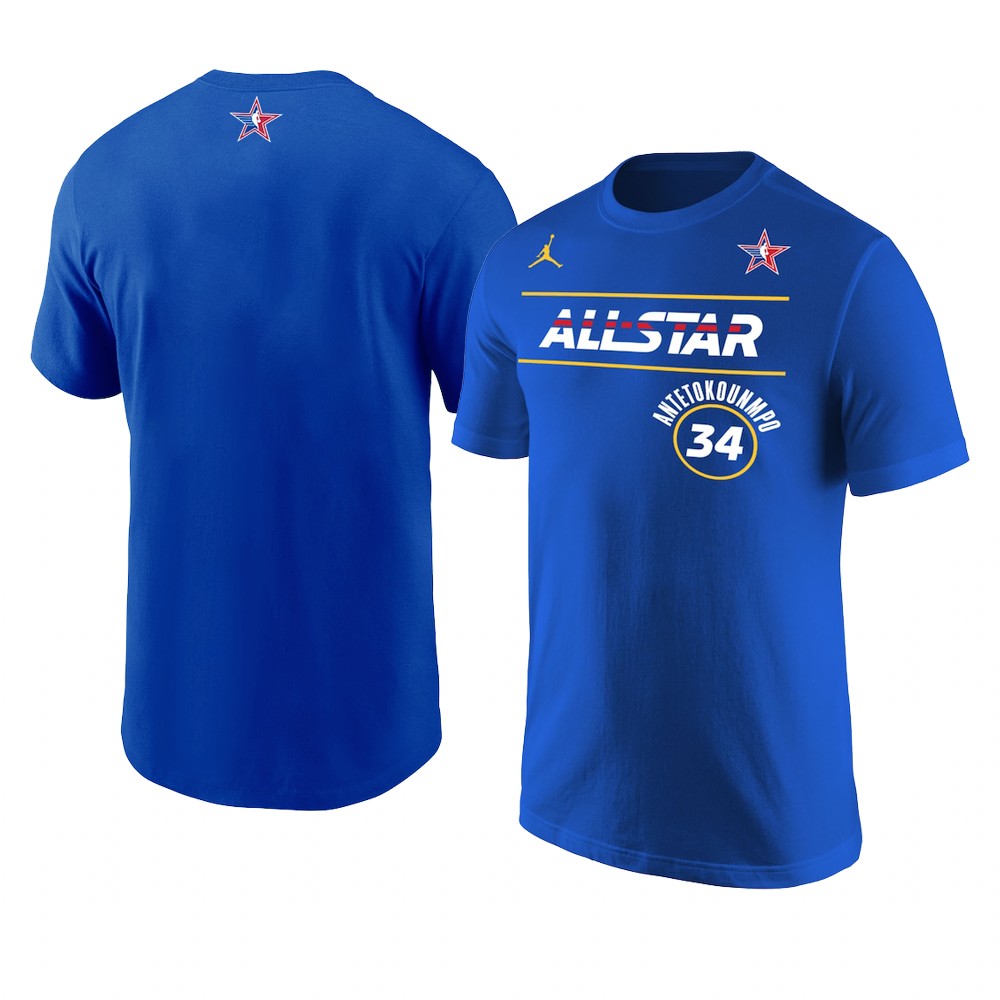 Milwaukee Bucks Giannis Antetokounmpo 2021 NBA All-Star T-Shirt Royal Milwaukee Bucks Giannis Antetokounmpo 2021 NBA All-Star T-Shirt Royal