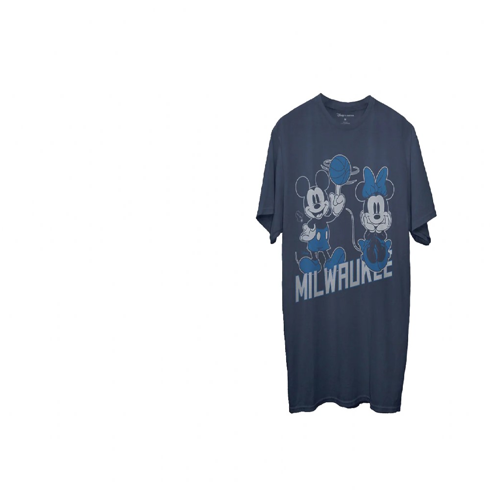 Milwaukee Bucks Navy Disney Mickey Minnie Junk Food 2021 City Edition T-Shirt