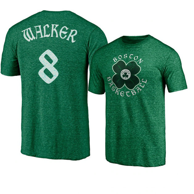 Boston Celtics Kemba Walker 2021 St. Patrick's Day T-Shirt Heather Green Boston Celtics Kemba Walker 2021 St. Patrick's Day T-Shirt Heather Green
