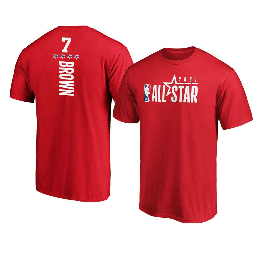 Boston Celtics Jaylen Brown 2021 NBA All-Star Reserves T-Shirt Red