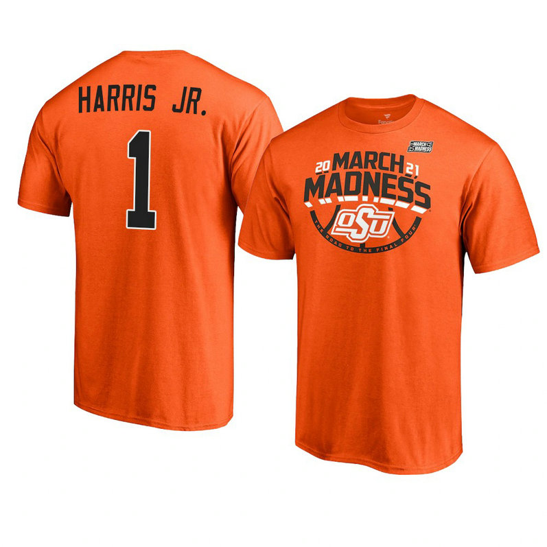OKLAHOMA STATE COWBOYS Chris Harris Jr. March Madness T-Shirt 2021 Bound Ticket Orange OKLAHOMA STATE COWBOYS Chris Harris Jr. March Madness T-Shirt 2021 Bound Ticket Orange