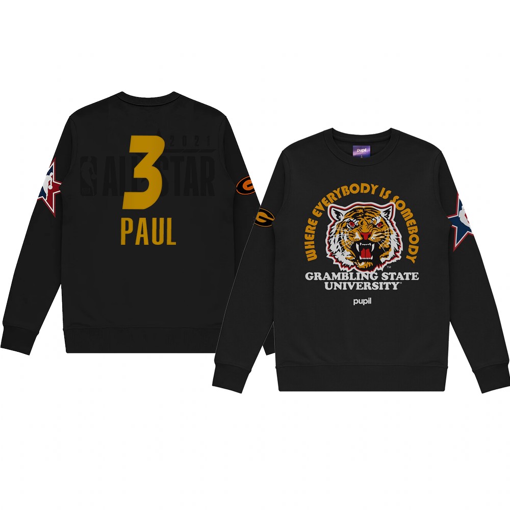 Chris Paul Grambling University Pupil Pullover Sweater 2021 NBA All-Star Game x HBCU Collection Black