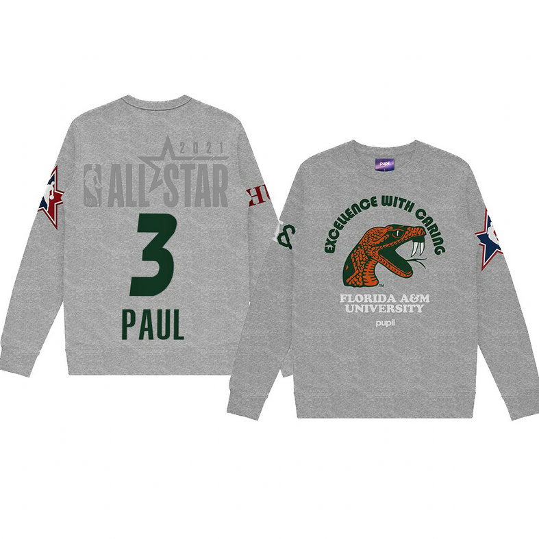 Chris Paul Florida A&M University Pupil Pullover Sweater 2021 NBA All-Star Game x HBCU Collection Gray