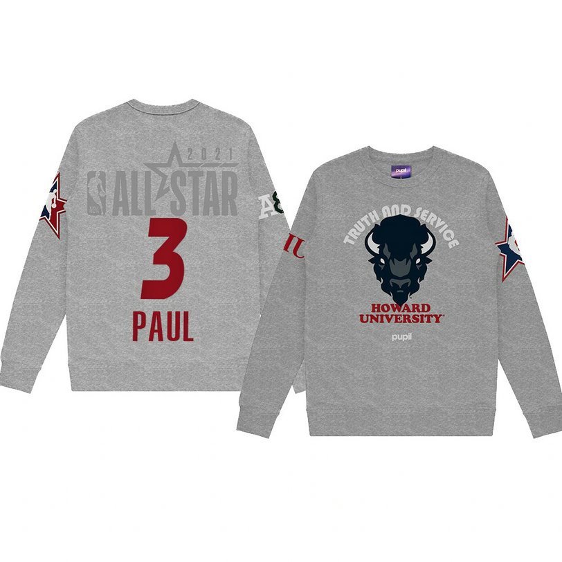 Chris Paul Howard University Pupil Pullover Sweater 2021 NBA All-Star Game x HBCU Collection Gray
