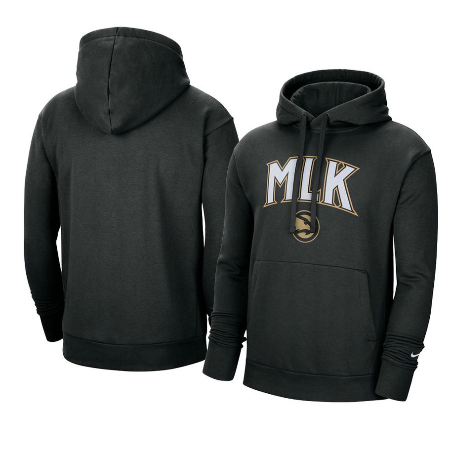 Hawks Black 2021 MLK Day City Edition Hoodie Pullover
