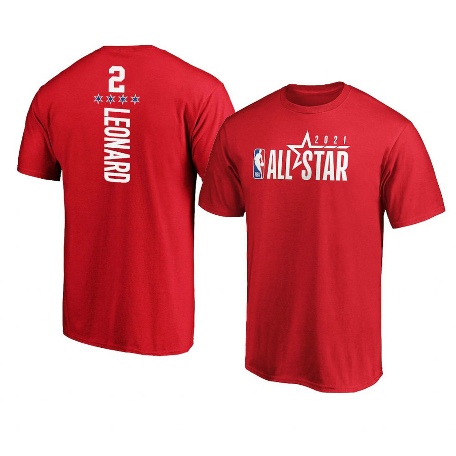 Los Angeles Clippers Kawhi Leonard 2021 NBA All-Star T-Shirt Red Los Angeles Clippers Kawhi Leonard 2021 NBA All-Star T-Shirt Red