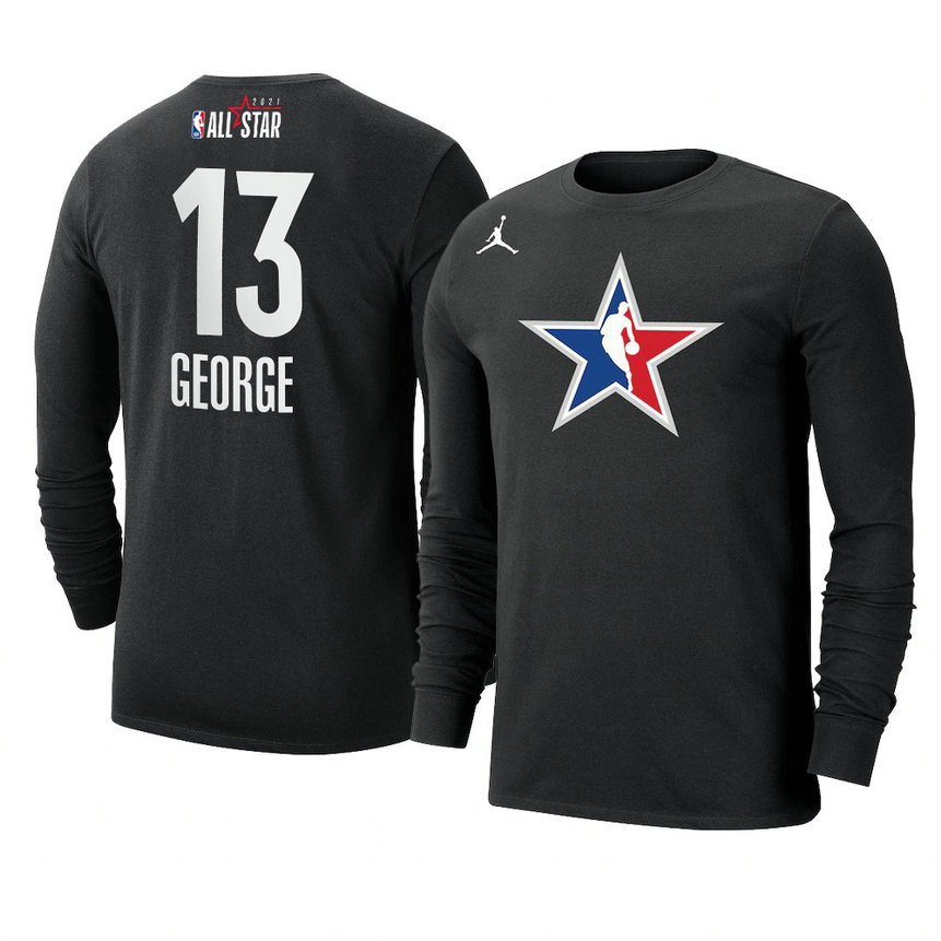 Los Angeles Clippers Paul George 2021 NBA All-Star Official Logo T-Shirt Long Sleeve Black