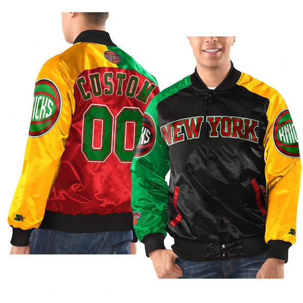 Milwaukee Bucks Custom 2021 Black History Month Starter x Ty Mopkins Jacket Black Red Milwaukee Bucks Custom 2021 Black History Month Starter x Ty Mopkins Jacket Black Red
