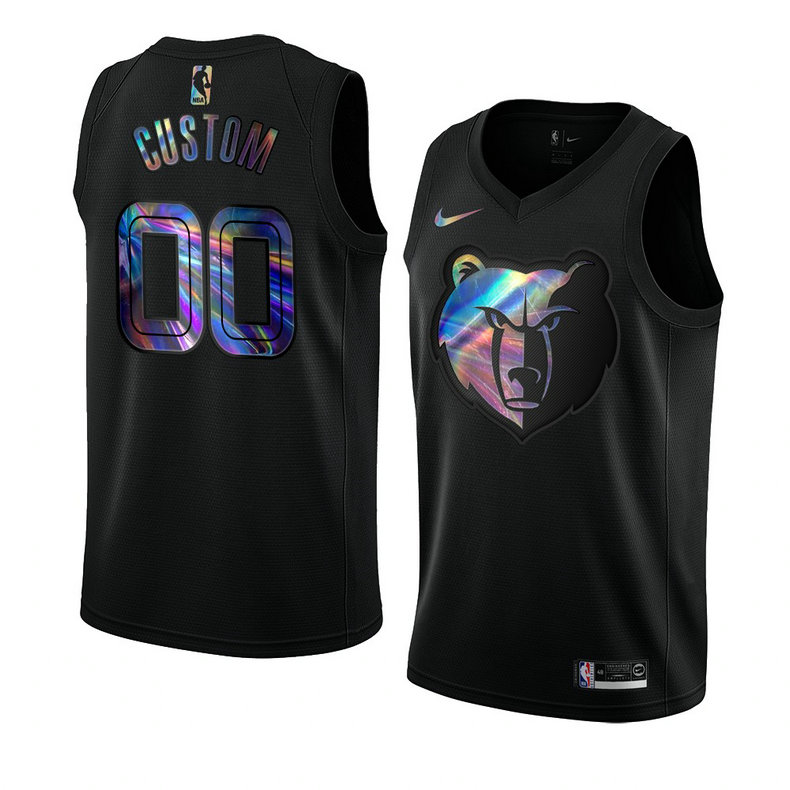 Black Memphis Grizzlies Custom Iridescent HWC Collection 2021 Limited Jersey Black Memphis Grizzlies Custom Iridescent HWC Collection 2021 Limited Jersey