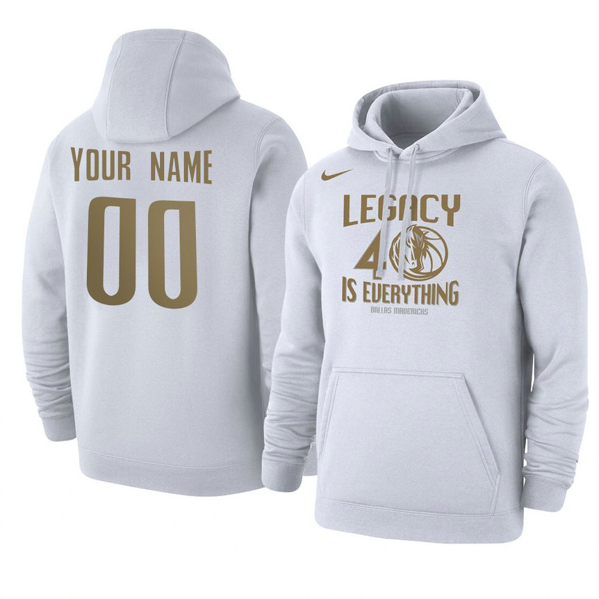 Dallas Mavericks Custom 2021 City Edition Story Club Hoodie - White Dallas Mavericks Custom 2021 City Edition Story Club Hoodie - White