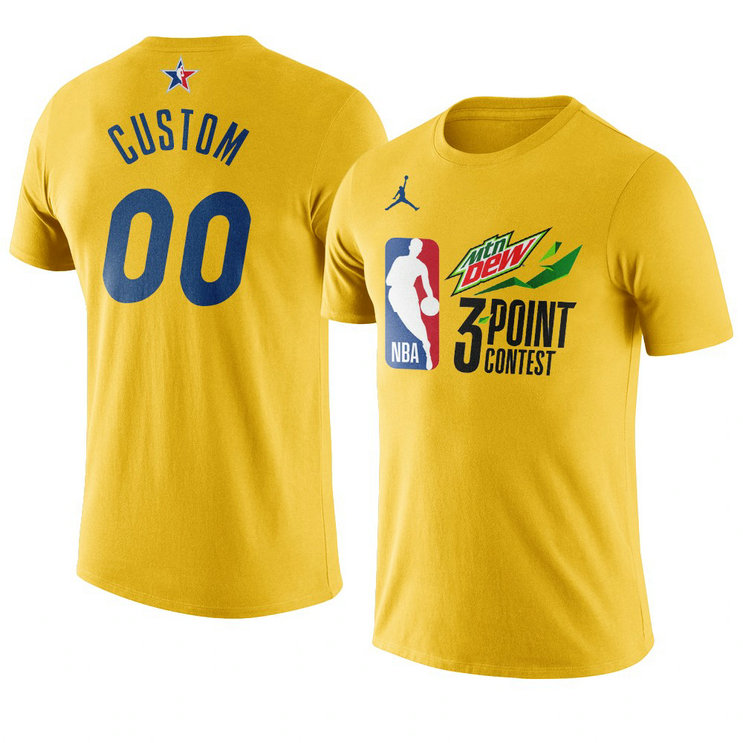 All Stars Custom 2021 NBA All-Star Game 3point-contest T-Shirt Western Conference Yellow