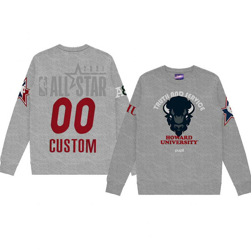 Custom Howard University Pupil Pullover Sweater 2021 NBA All-Star Game x HBCU Collection Gray Custom Howard University Pupil Pullover Sweater 2021 NBA All-Star Game x HBCU Collection Gray