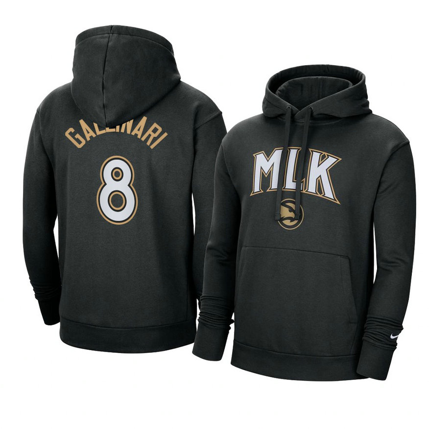 Hawks Danilo Gallinari Black 2021 MLK Day City Edition Hoodie Pullover