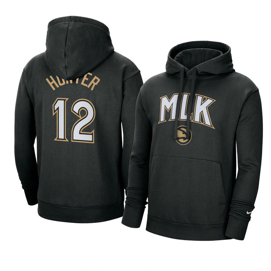 Hawks De'andre Hunter Black 2021 MLK Day City Edition Hoodie Pullover Hawks De'andre Hunter Black 2021 MLK Day City Edition Hoodie Pullover