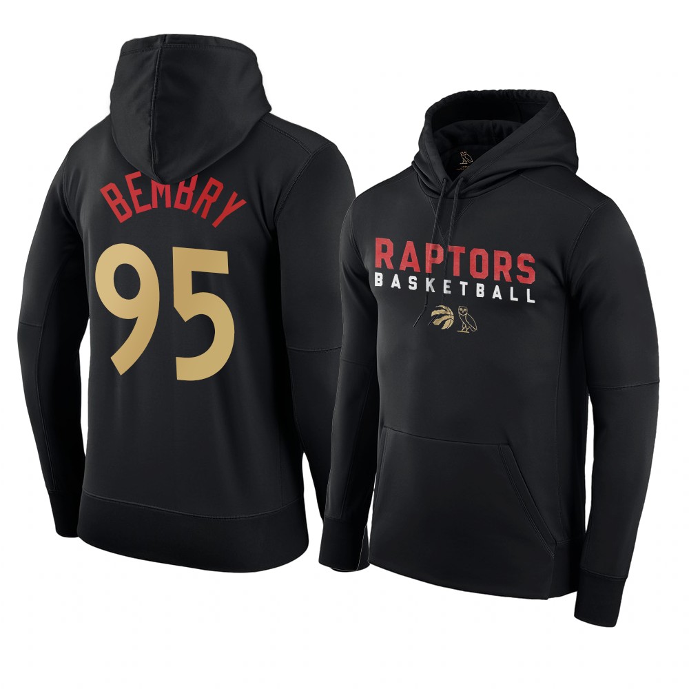 Toronto Raptors DeAndre' Bembry Black 2021 OVO Drake Pre-Game Hoodie Toronto Raptors DeAndre' Bembry Black 2021 OVO Drake Pre-Game Hoodie