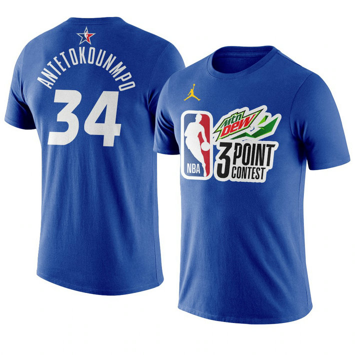 Milwaukee Bucks Giannis Antetokounmpo 2021 NBA All-Star Game 3point-contest T-Shirt Eastern Conference Royal Milwaukee Bucks Giannis Antetokounmpo 2021 NBA All-Star Game 3point-contest T-Shirt Eastern Conference Royal
