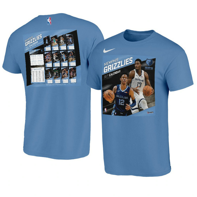Memphis Grizzlies 2021 Calendar Bonus T-Shirt Blue