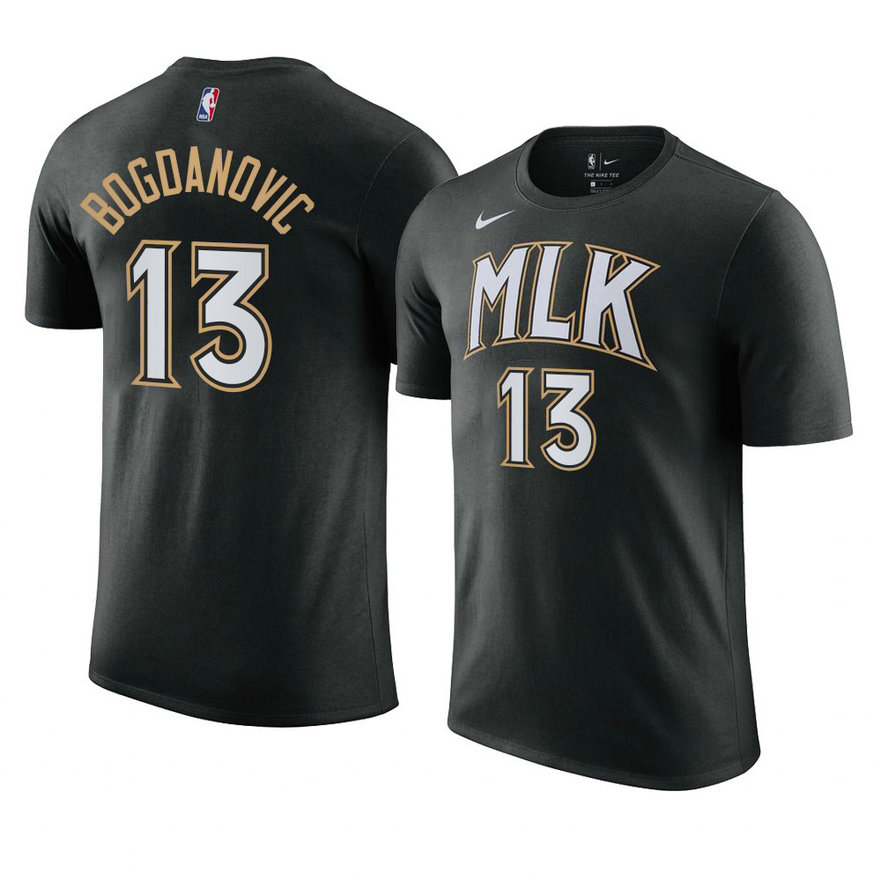 Atlanta Hawks Bogdan Bogdanovic 2021 MLK Day City Edition T-Shirt Black Atlanta Hawks Bogdan Bogdanovic 2021 MLK Day City Edition T-Shirt Black