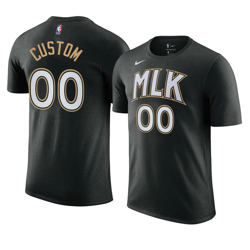 Atlanta Hawks Custom 2021 MLK Day City Edition T-Shirt Black