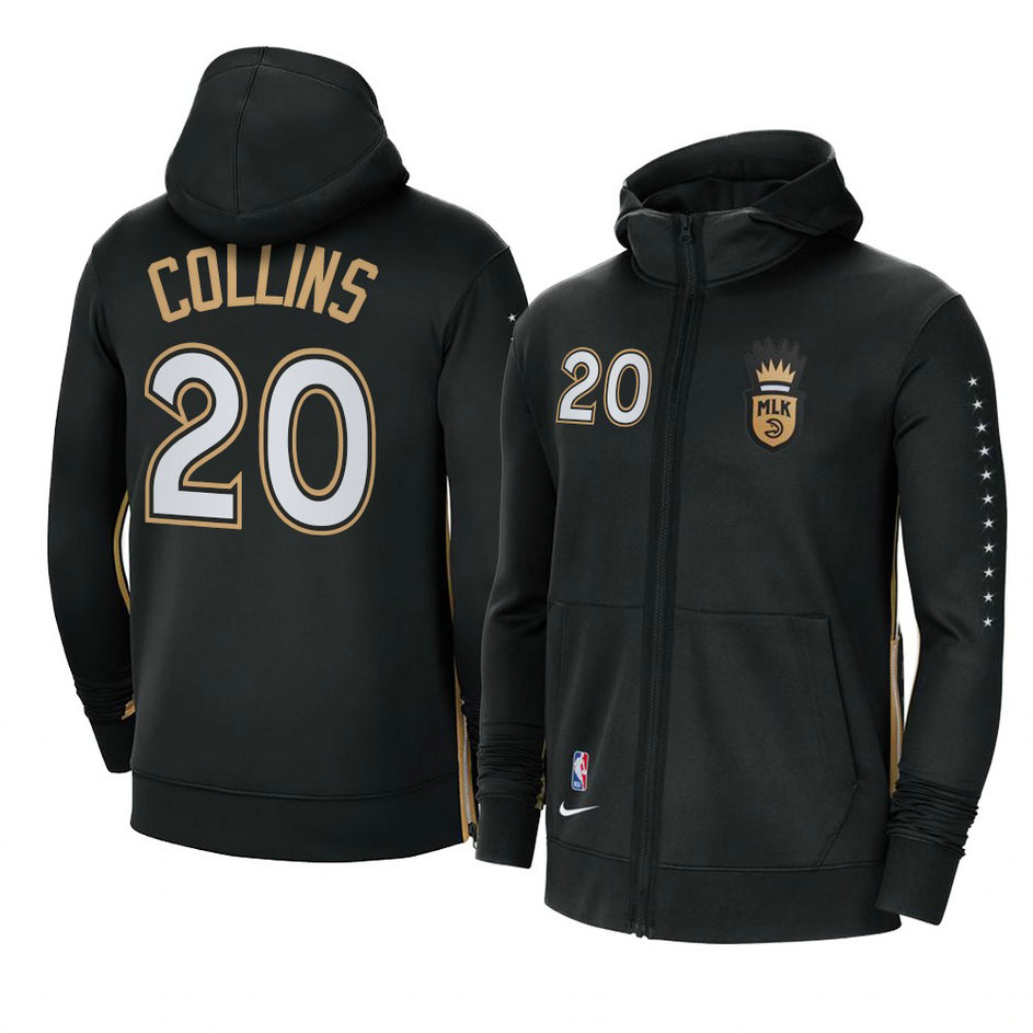 John Collins Atlanta Hawks 2021 MLK City Showtime Zip Hoodie Black John Collins Atlanta Hawks 2021 MLK City Showtime Zip Hoodie Black