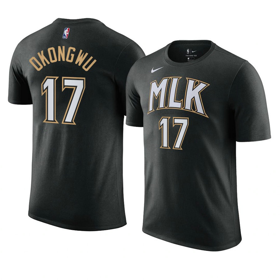 Atlanta Hawks Onyeka Okongwu 2021 MLK Day City Edition T-Shirt Black