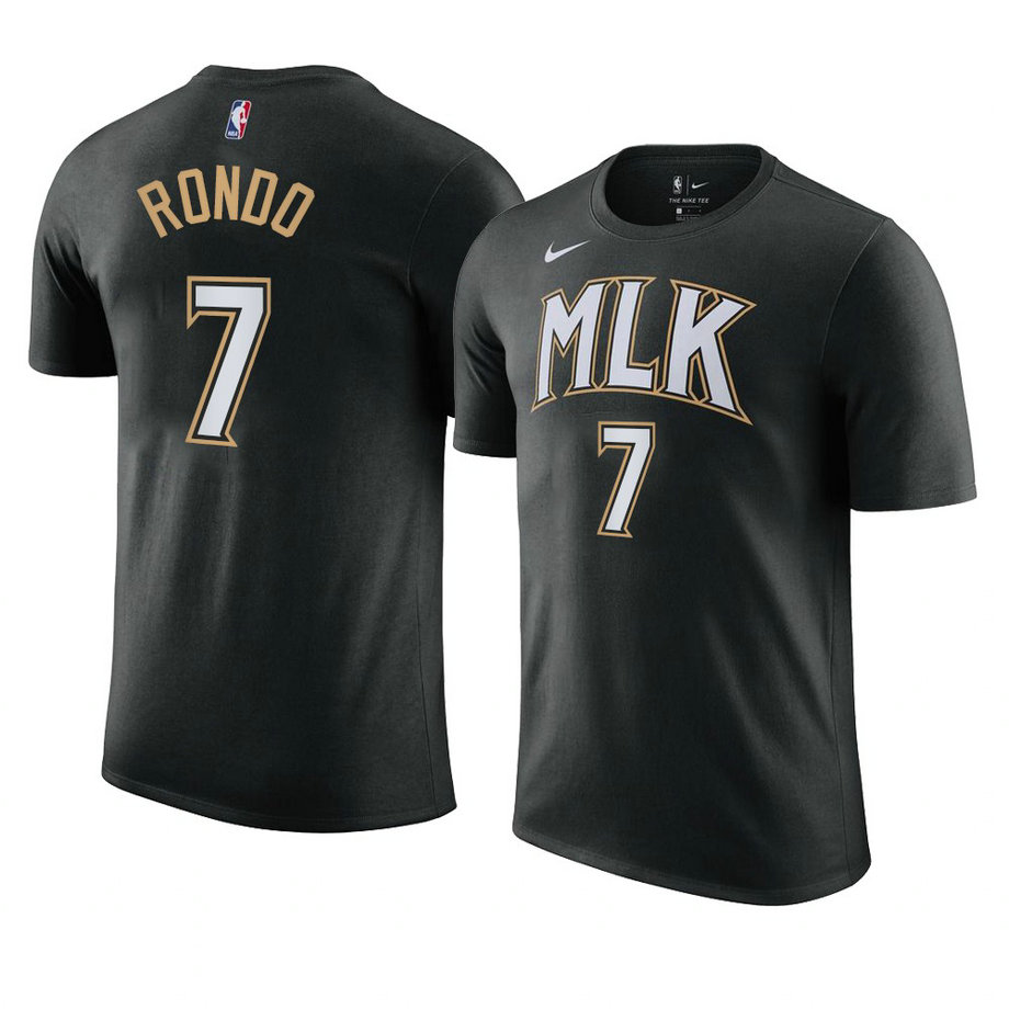 Atlanta Hawks Rajon Rondo 2021 MLK Day City Edition T-Shirt Black Atlanta Hawks Rajon Rondo 2021 MLK Day City Edition T-Shirt Black