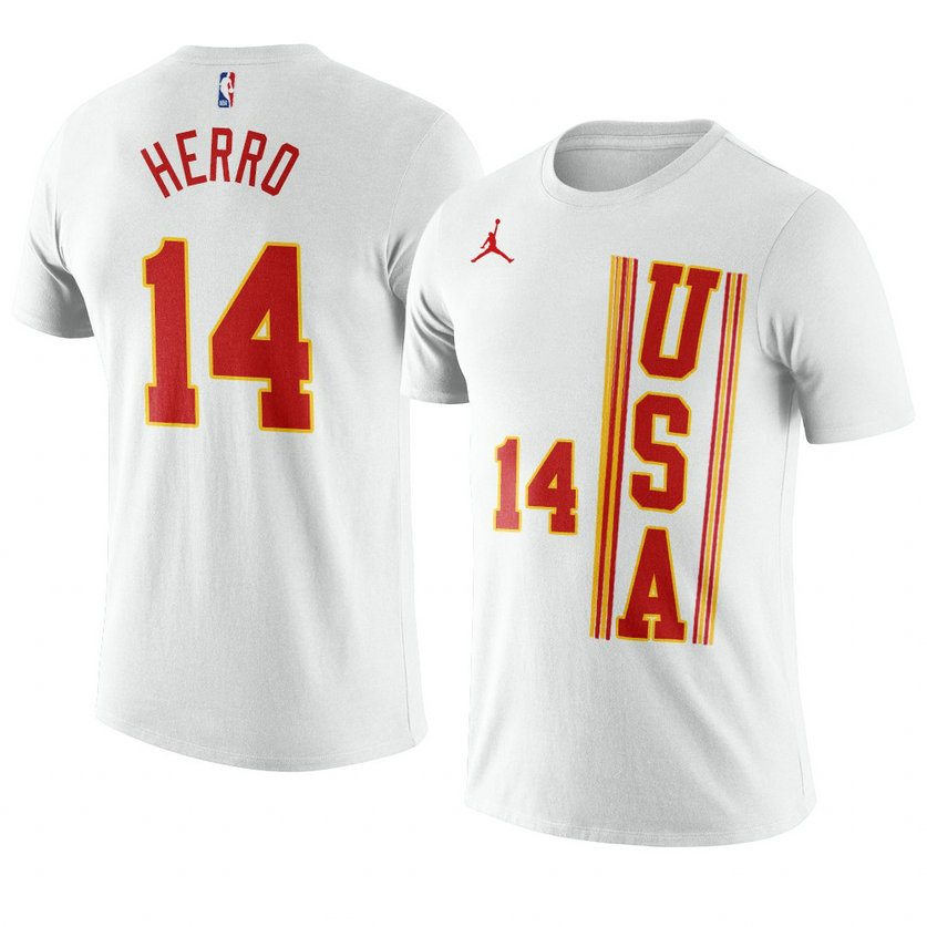 Miami Heat Tyler Herro 2021 NBA Rising Star USA Team T-Shirt White Miami Heat Tyler Herro 2021 NBA Rising Star USA Team T-Shirt White