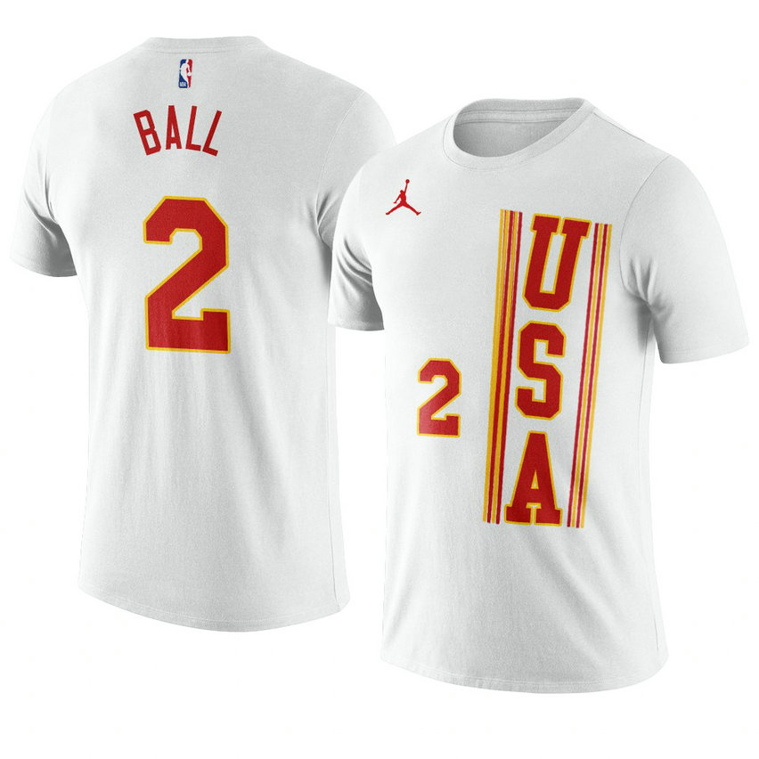 Charlotte Hornets LaMelo Ball 2021 NBA Rising Star USA Team T-Shirt White Charlotte Hornets LaMelo Ball 2021 NBA Rising Star USA Team T-Shirt White