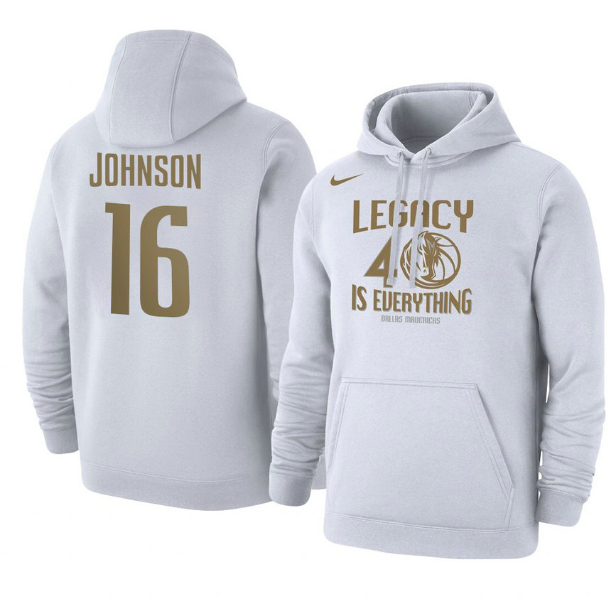Dallas Mavericks James Johnson 2021 City Edition Story Club Hoodie - White