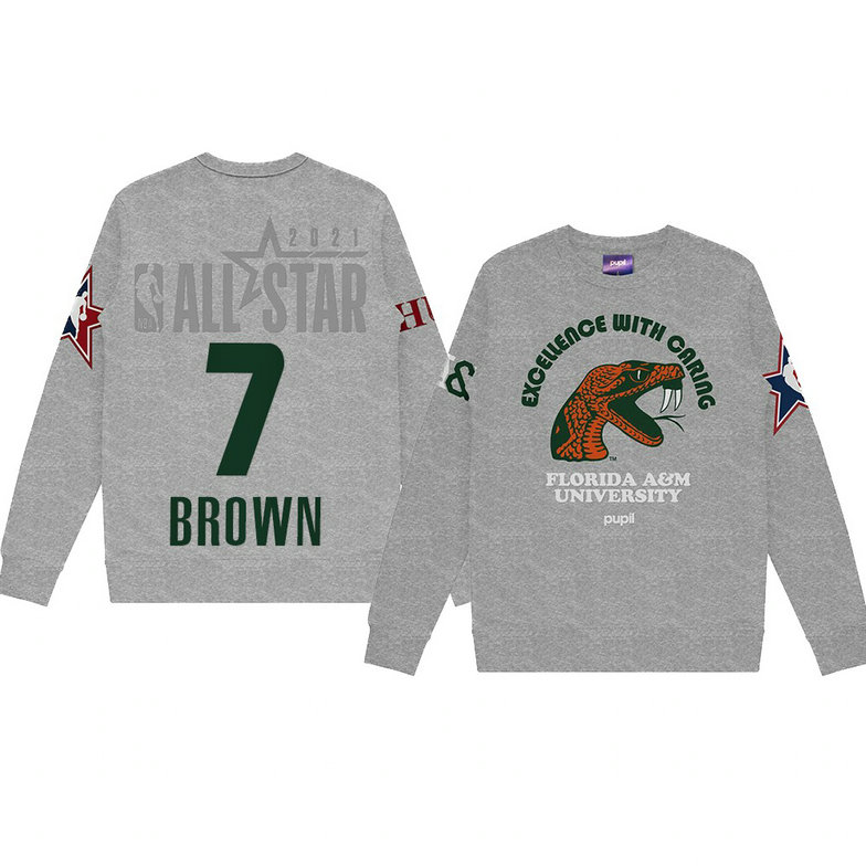 Jaylen Brown Florida A&M University Pupil Pullover Sweater 2021 NBA All-Star Game x HBCU Collection Gray