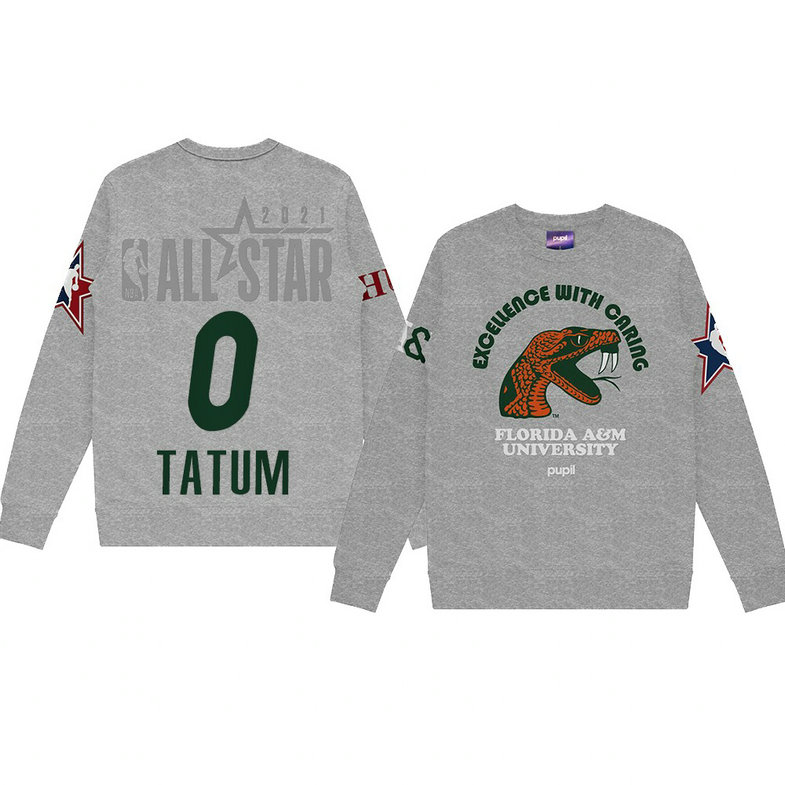 Jayson Tatum Florida A&M University Pupil Pullover Sweater 2021 NBA All-Star Game x HBCU Collection Gray