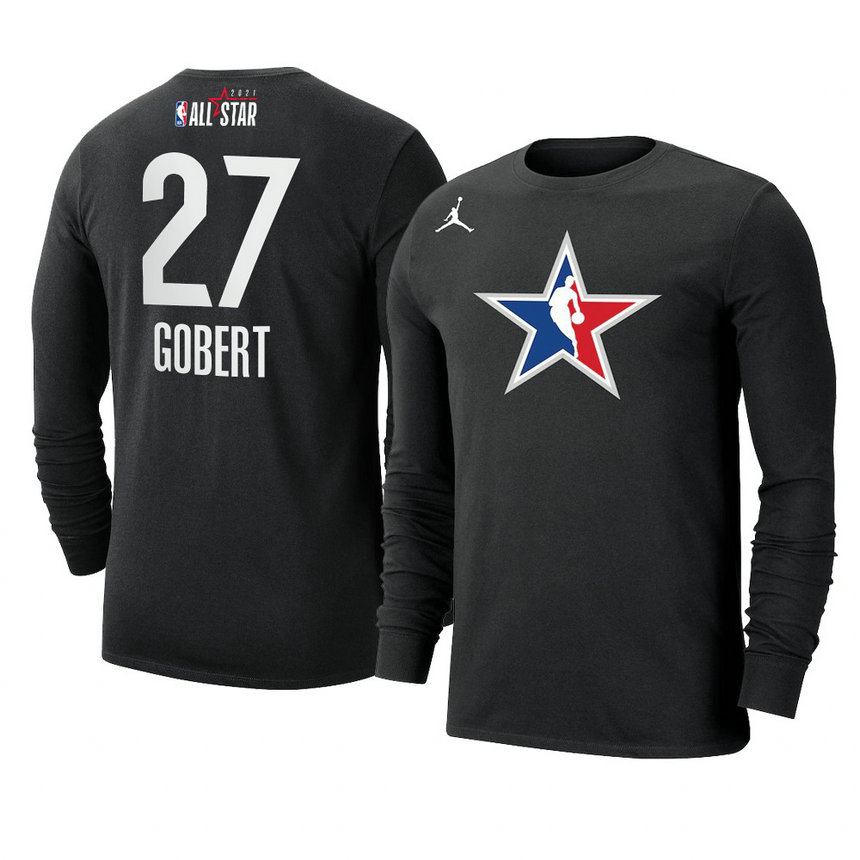 Utah Jazz Rudy Gobert 2021 NBA All-Star Official Logo T-Shirt Long Sleeve Black Utah Jazz Rudy Gobert 2021 NBA All-Star Official Logo T-Shirt Long Sleeve Black