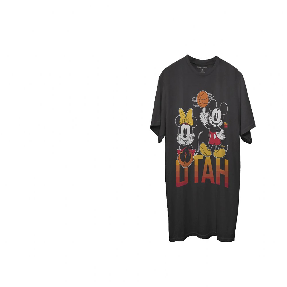 Utah Jazz Black Disney Mickey Minnie Junk Food 2021 City Edition T-Shirt Utah Jazz Black Disney Mickey Minnie Junk Food 2021 City Edition T-Shirt