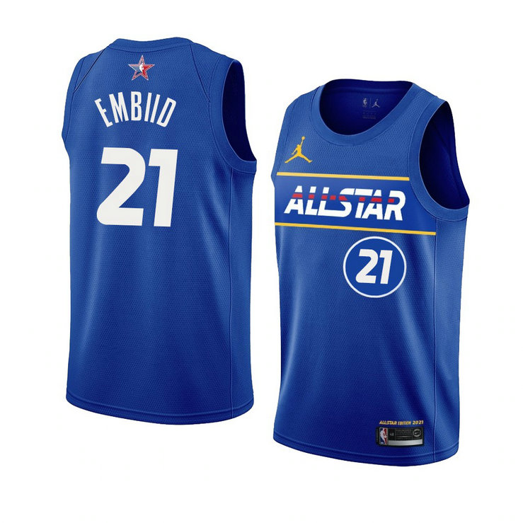 Philadelphia 76ers Joel Embiid 2021 Eastern Conference NBA All-Star Game Jersey Royal
