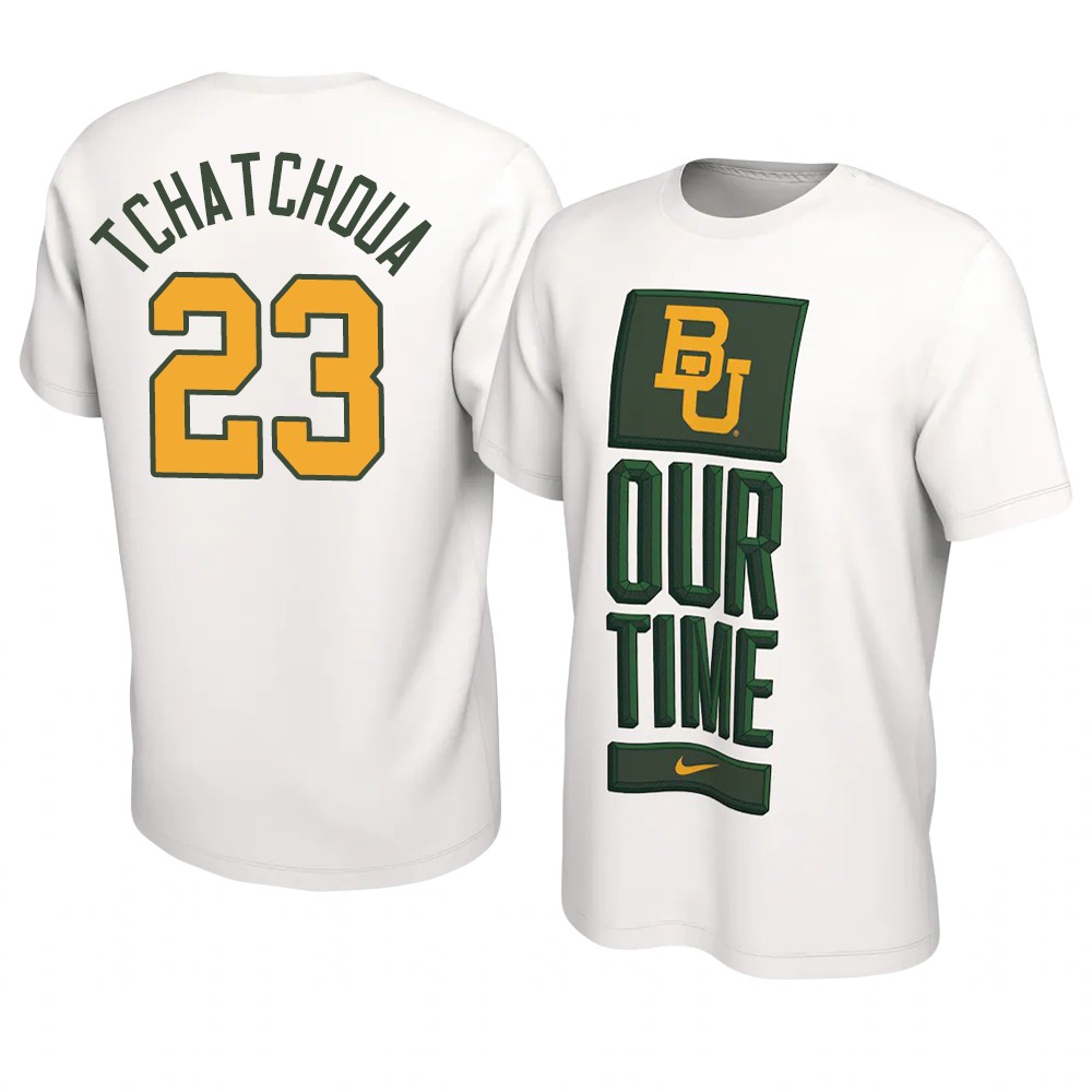 BAYLOR BEARS Jonathan Tchamwa Tchatchoua Basketball Our Time T-Shirt 2021 Bench Legend Performance White