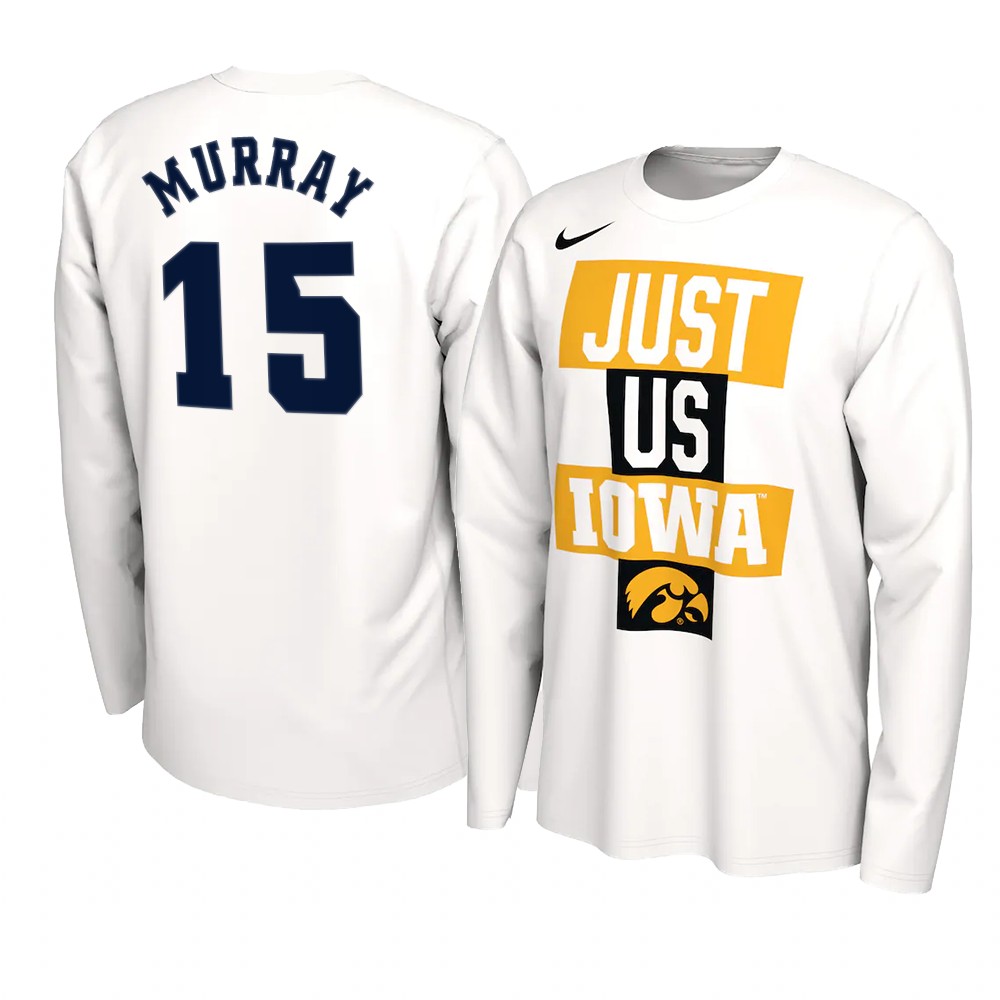 Keegan Murray Iowa Hawkeyes 2021 JUST US Bench Legend Long Sleeve T-Shirt White Keegan Murray Iowa Hawkeyes 2021 JUST US Bench Legend Long Sleeve T-Shirt White